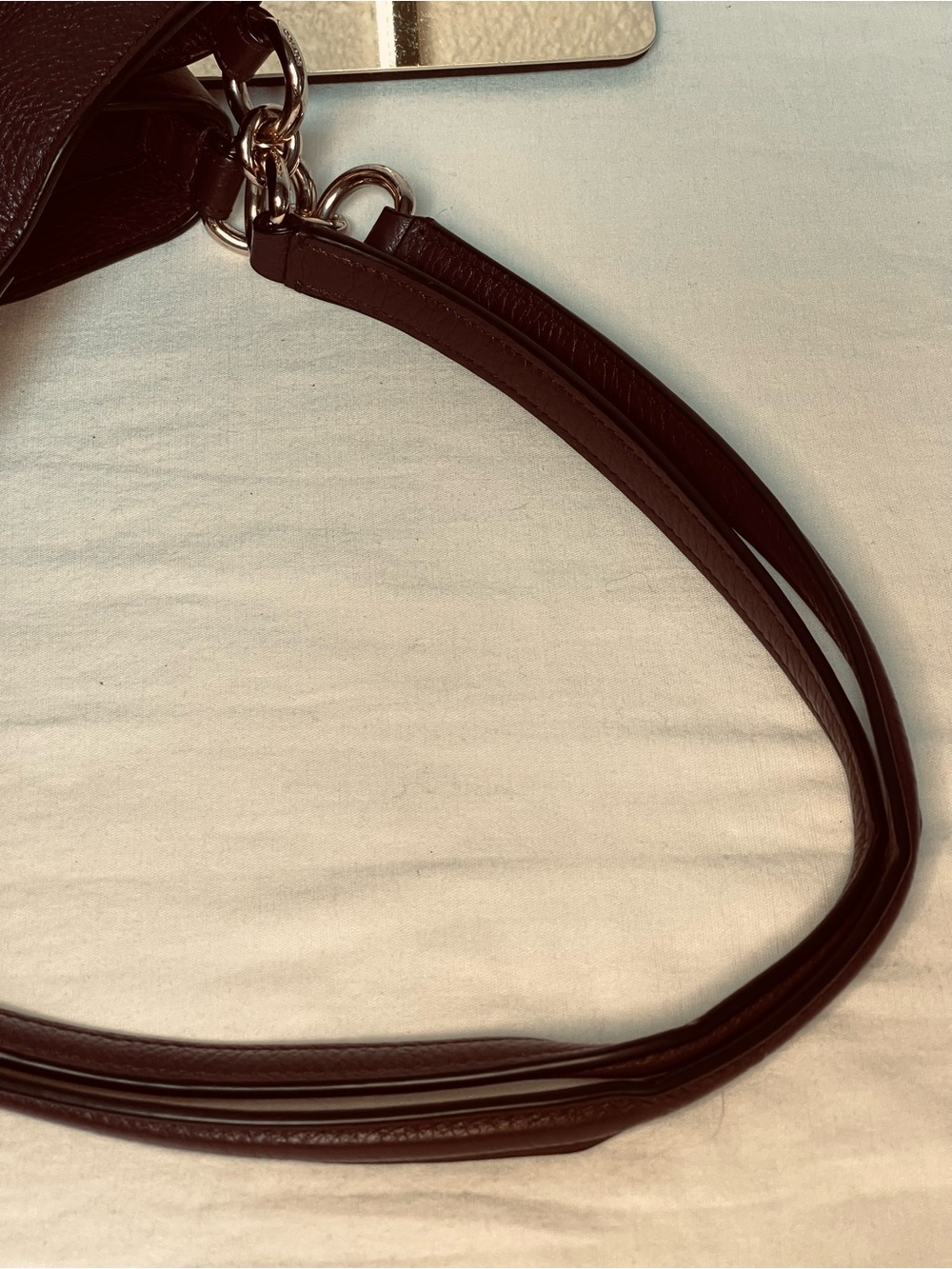 Coach Lexy Pebbled Leather Shoulder Bag in Oxblood - Picture 14 of 15